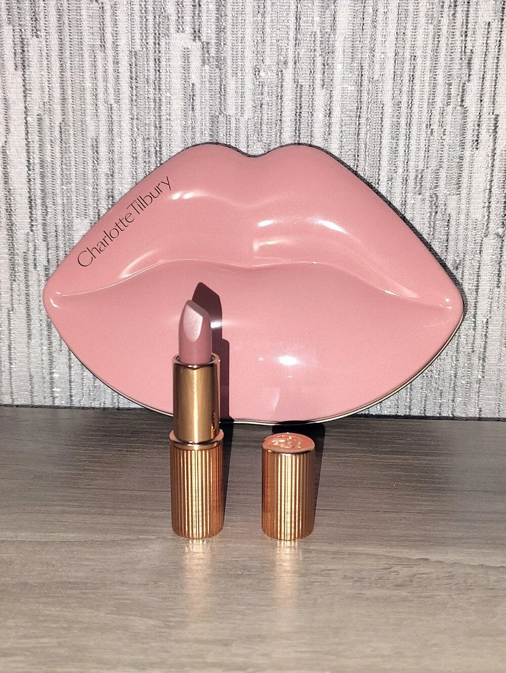 Charlotte Tilbury 90's Pink Lipstick with Pink Lip-Shaped Case